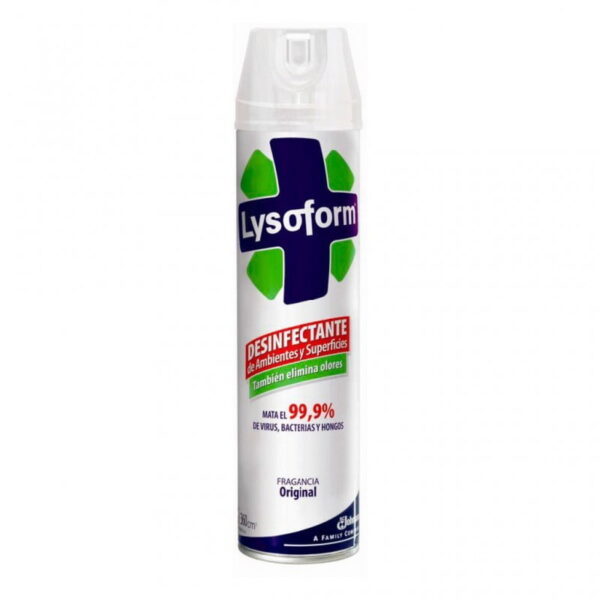 Desinfectante de Ambientes y Elimina Olores Lysoform Original en Aerosol 360 Ml