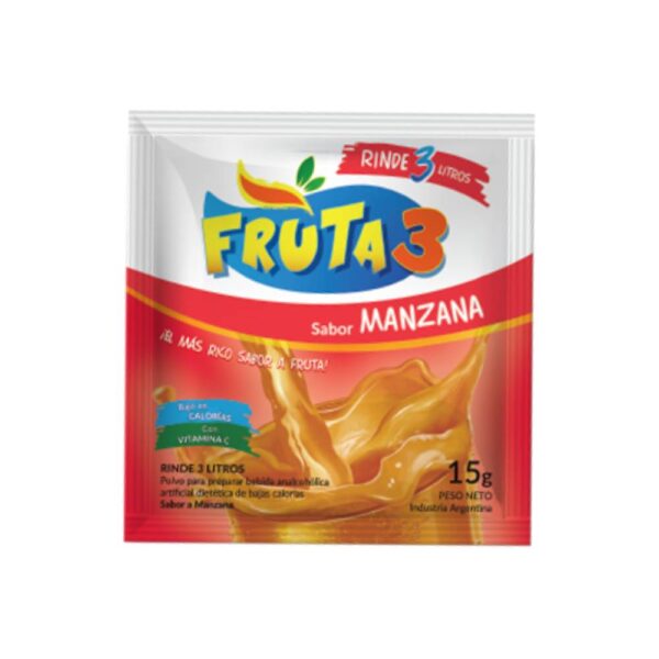 JUGO EN POLVO FRUTA 3 MANZANA X 15 GR