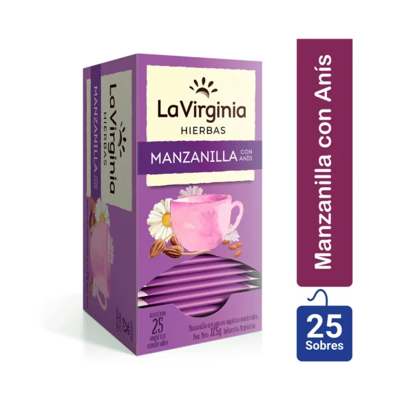Té de manzanillas La Virginia con anis saquitos x 25