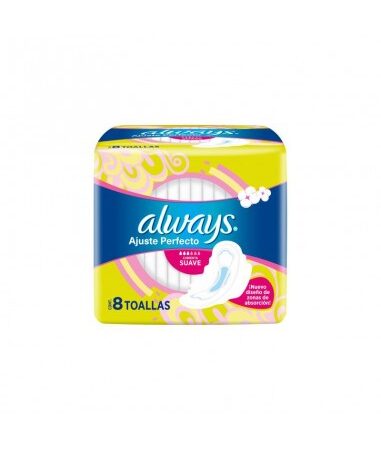 TOALLAS FEMENINAS ALWAYS AJUSTE PERF SUAVE C/ALAS 8UN