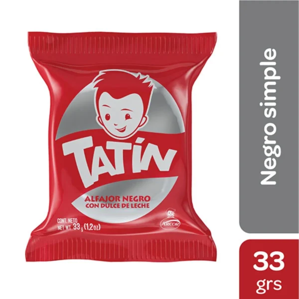 Arcor Alfajor Tatin Simple Negro X 33Gr