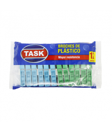 BROCHES PARA ROPA TASK PLáSTICO 12UN