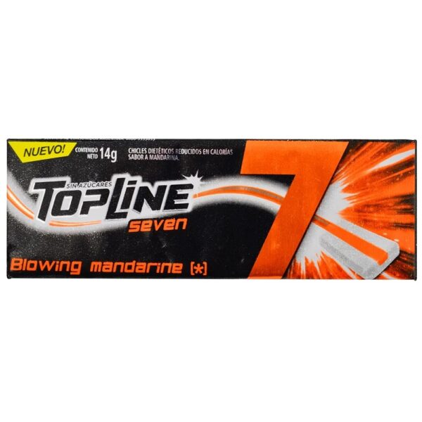 Chicle Topline Seven Sabor Mandarina x 14 gr
