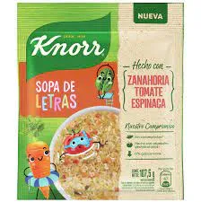 KNORR SOPA VEGETALES C/LETRAS X107G
