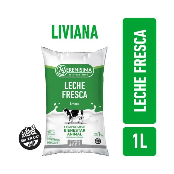 LECHE MULTIVITAMINAS 1% LA SERENÍSIMA SACHET 1 L.