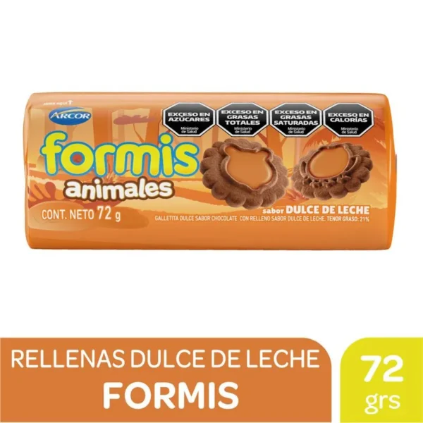 GALLETITAS FORMIS CHOCOLATE RELLENAS DULCE DE LECHE 72 G.