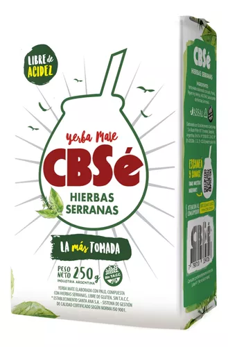 Yerba Mate Hierbas Serranas Cbsé 250g