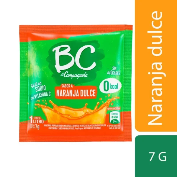JUGO EN POLVO BC LA CAMPAGNOLA NARANJA DULCE 7 G.