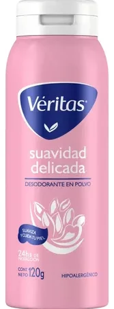 Veritas Talco Desodorante En Polvo Suavidad Delicada 120g