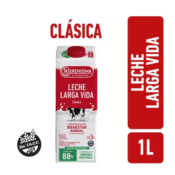 Leche Serenisima Uat Entera 3% Fortif X 1 Lt