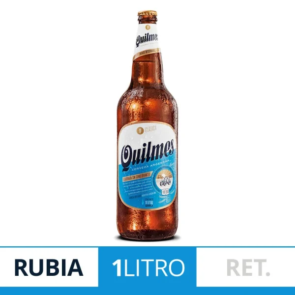 Cerveza rubia Quilmes clásica 1 l.