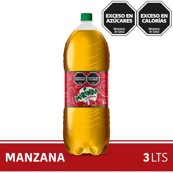 Gaseosa manzana Mirinda regular pet 3 l.